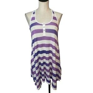 Splendid Women’s Hi Low Striped Tank Dress size M Scoop Neck Coastal Beach